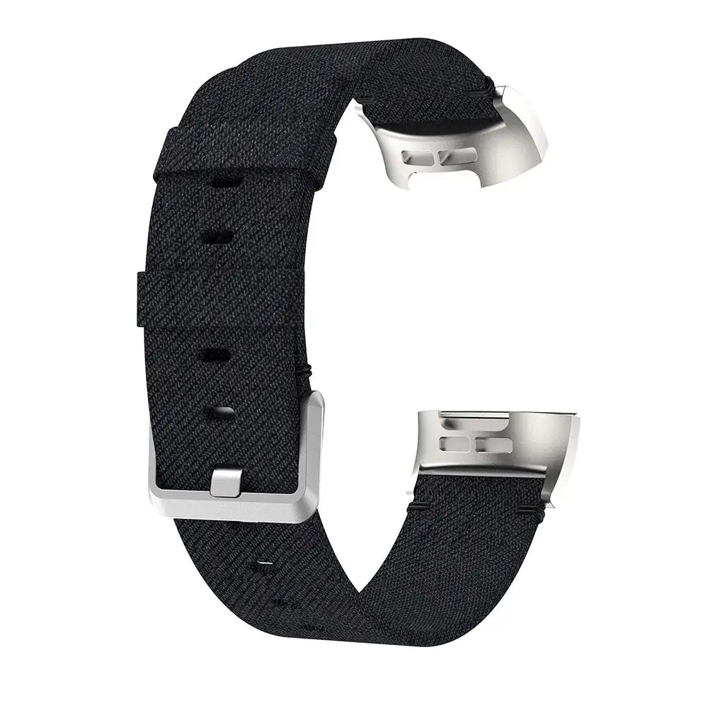Fitbit Charge 5 & 6 Woven Nylon Buckle Band in Black