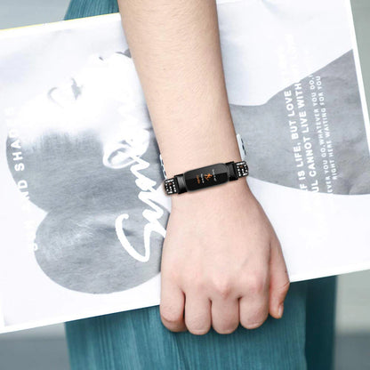 Fitbit Luxe Stainless Steel Bracelet Band with Sparkling G-Links — product view