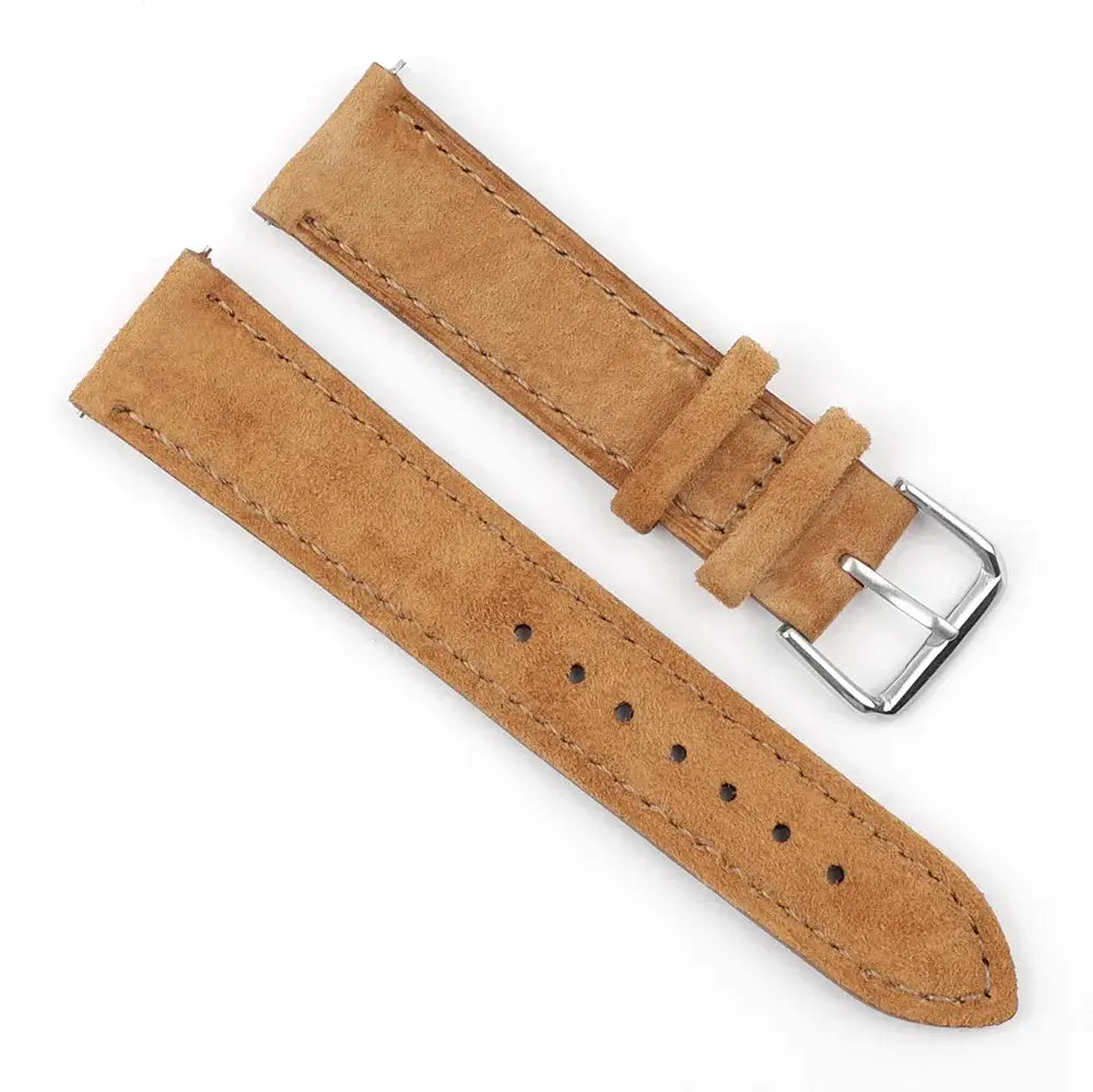 TicWatch Suede Leather Stitched Band - Tan