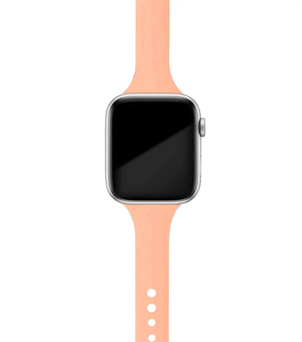 Peach tapered silicone Apple Watch band