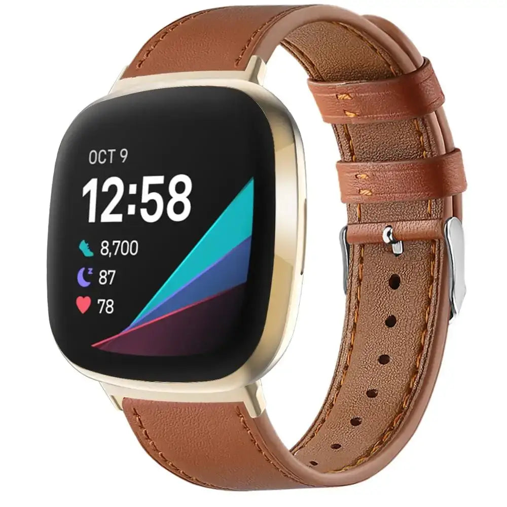 Fitbit Versa 3/4 & Sense 1/2 Classic Leather Strap - Brown