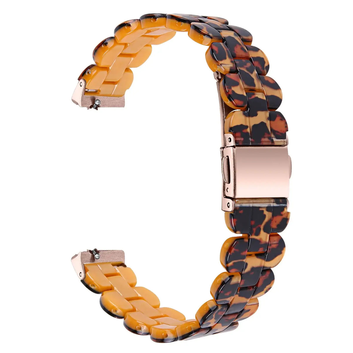 Fitbit Inspire Marbled & Tortoiseshell Resin Band - Amber Tortoiseshell / Rose Gold