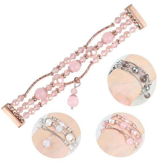 Fitbit Versa 4, Versa 3, Sense 2 and Sense Pearl Beaded Bracelet Band