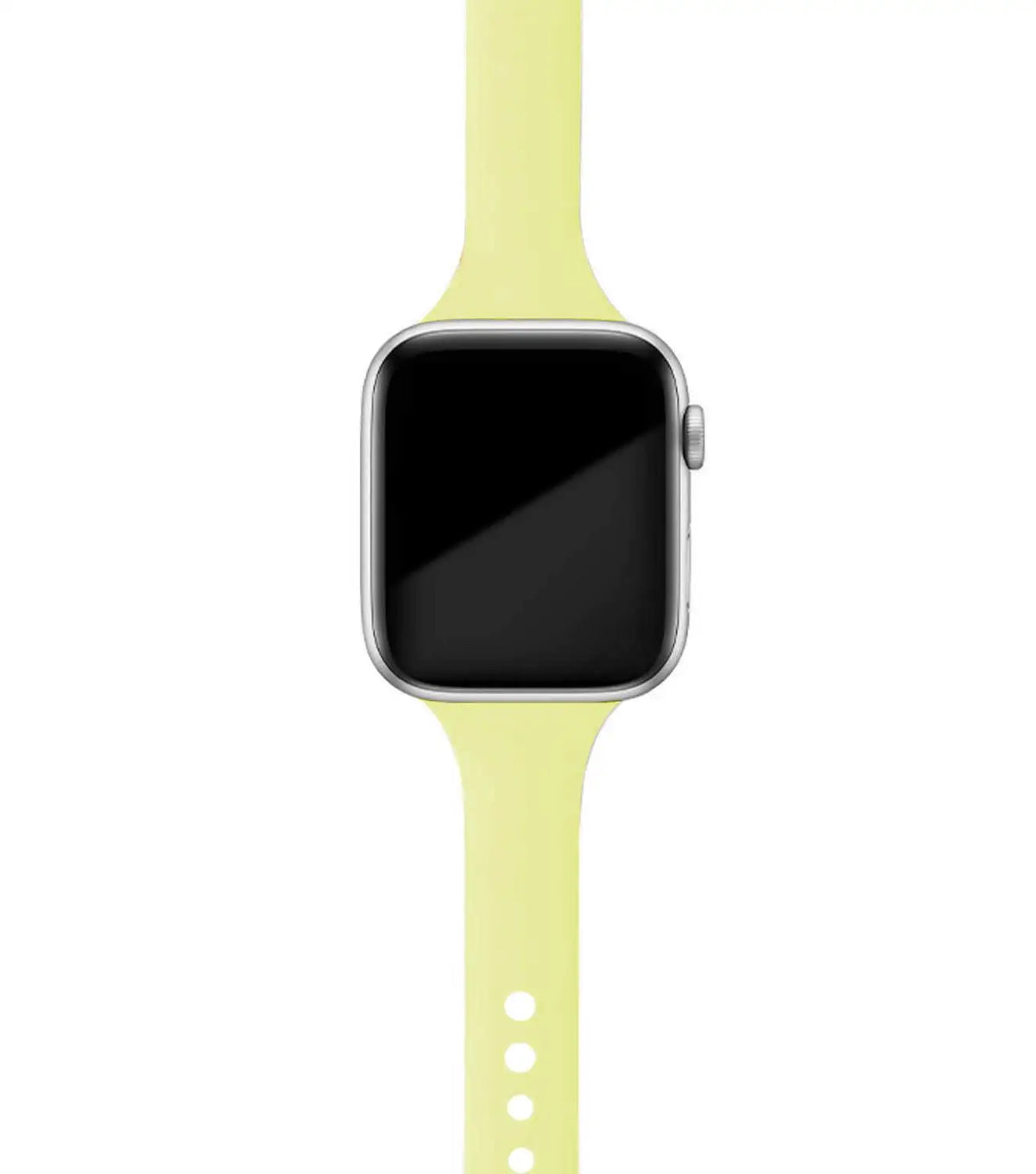 Pale Yellow tapered silicone Apple Watch band