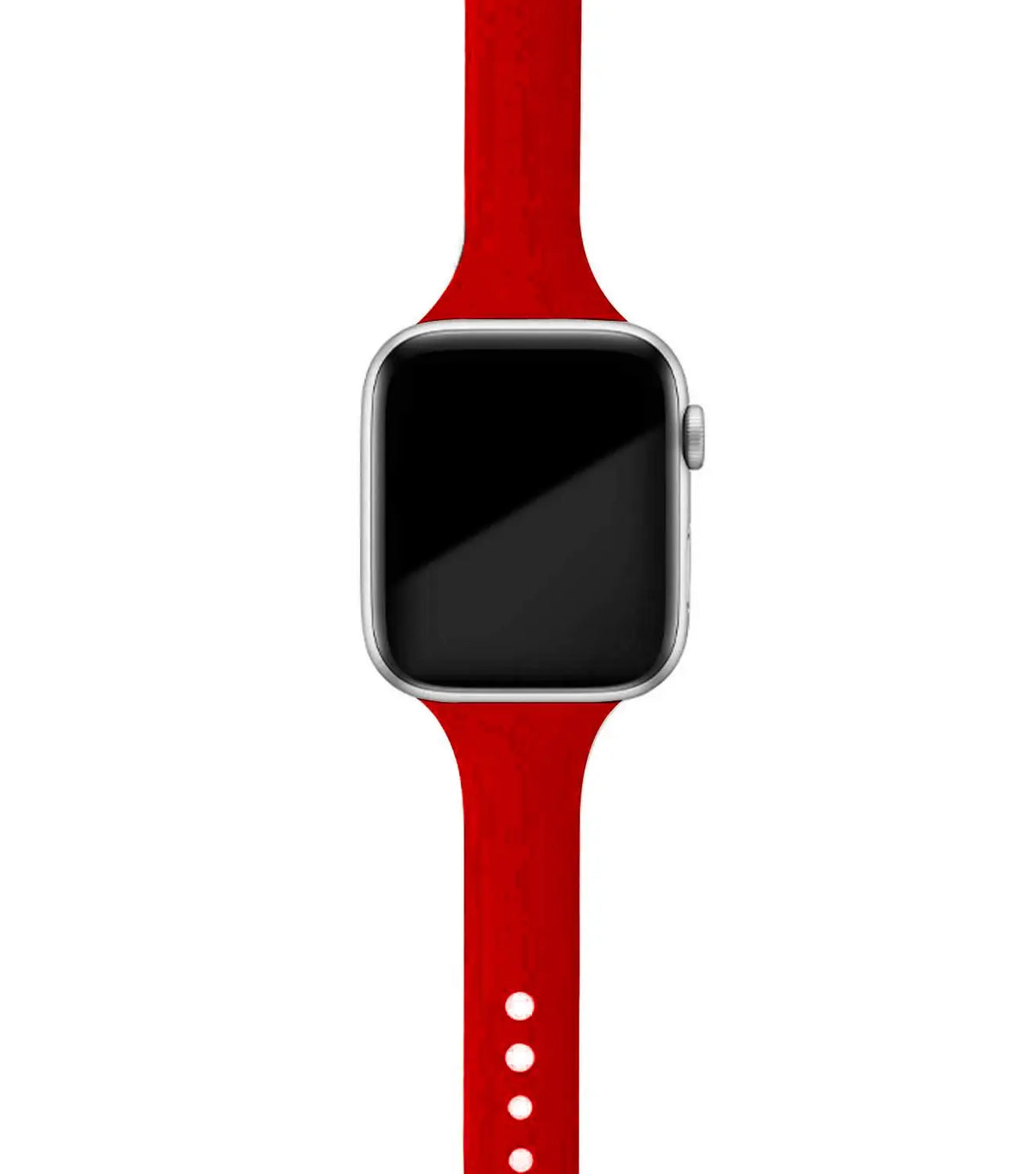 Red tapered silicone Apple Watch band
