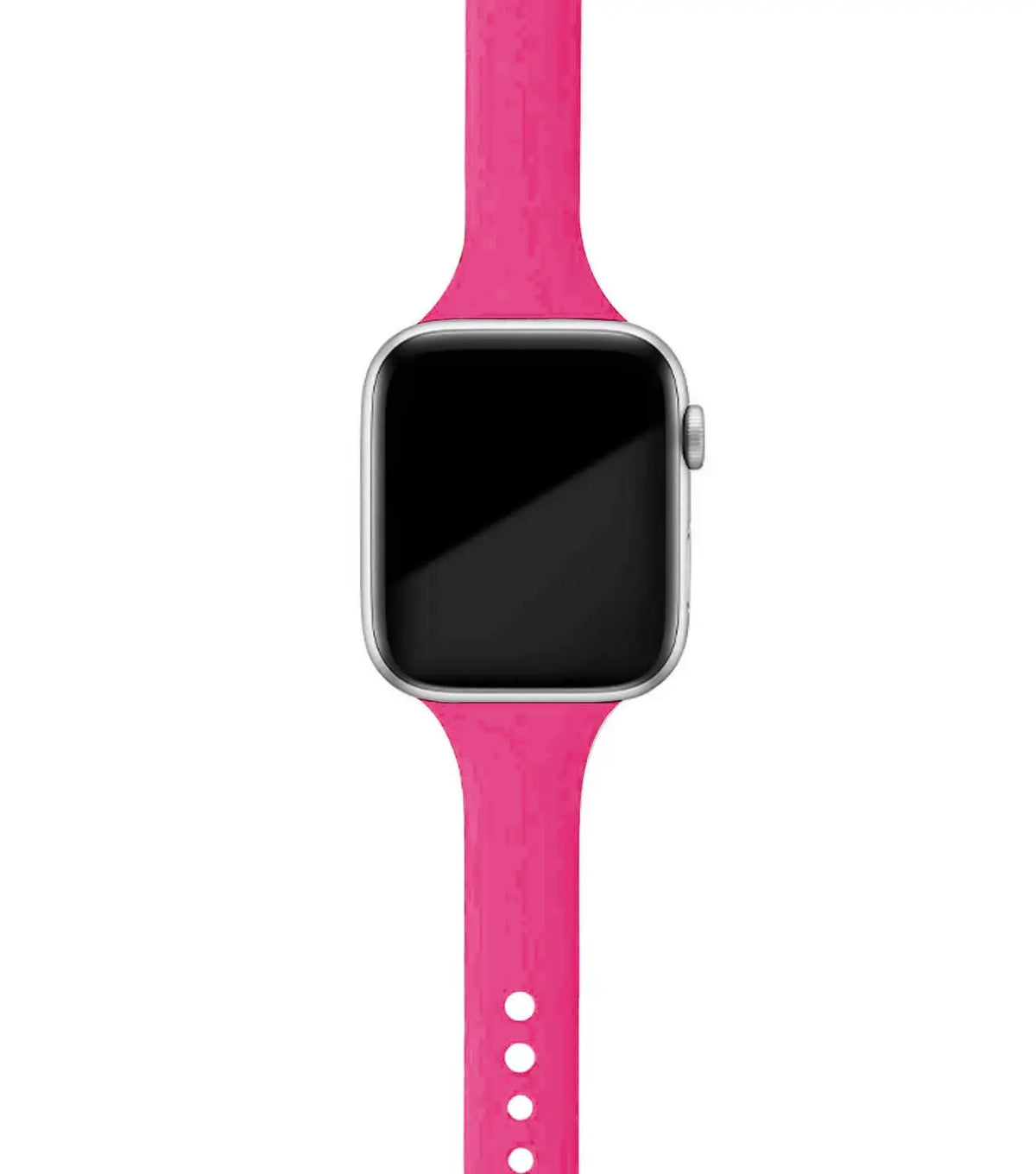 Hot Pink tapered silicone Apple Watch band
