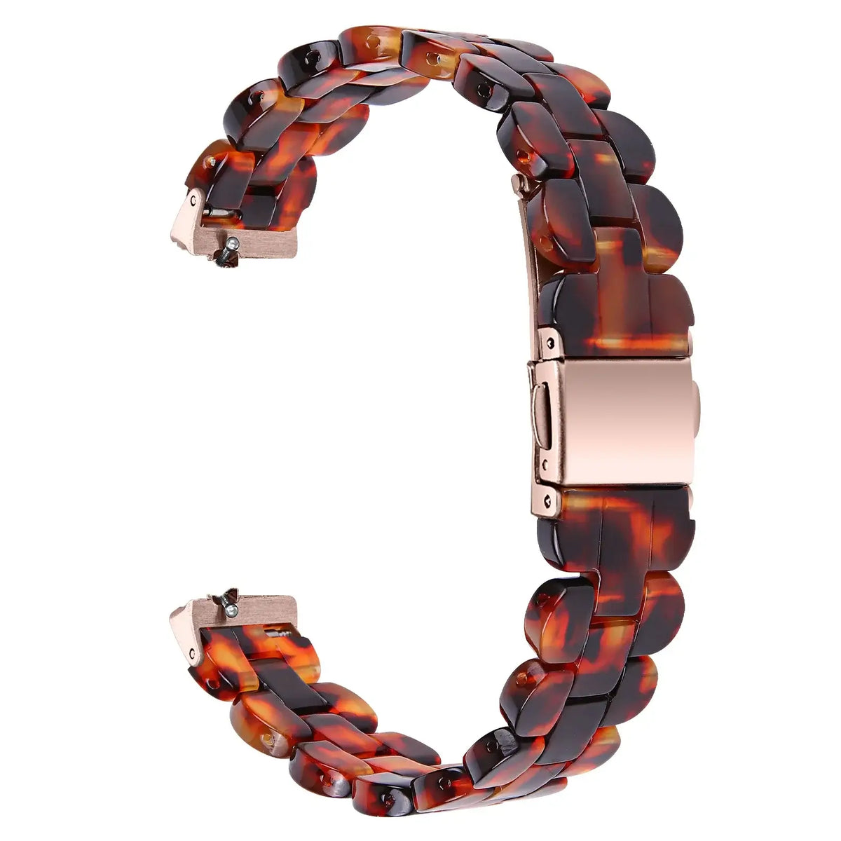 Fitbit Inspire Marbled & Tortoiseshell Resin Band - Dark Tortoiseshell / Rose Gold