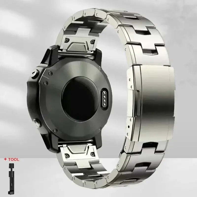 Garmin QuickFit Metal Link Band in Titanium Tone