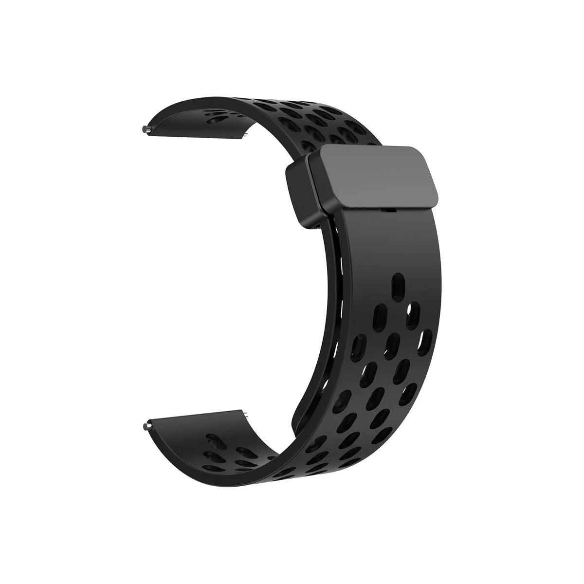 COROS Perforated Silicone Band with Magnetic Clasp – Black / Black Clasp