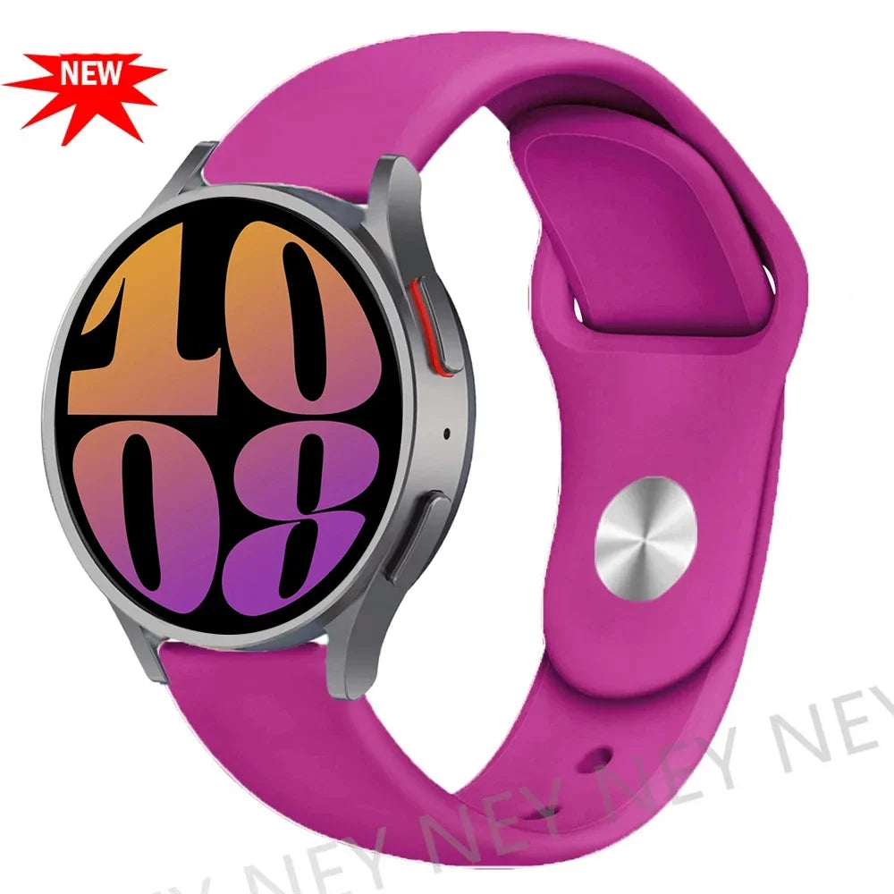 OnePlus Smartwatch Silicone Band - Replacement Sport Strap Accessory in vibrant pink color on a smartwatch.