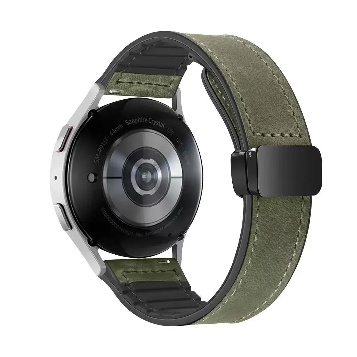Garmin Leather and Silicone Magnetic Band in Army Green