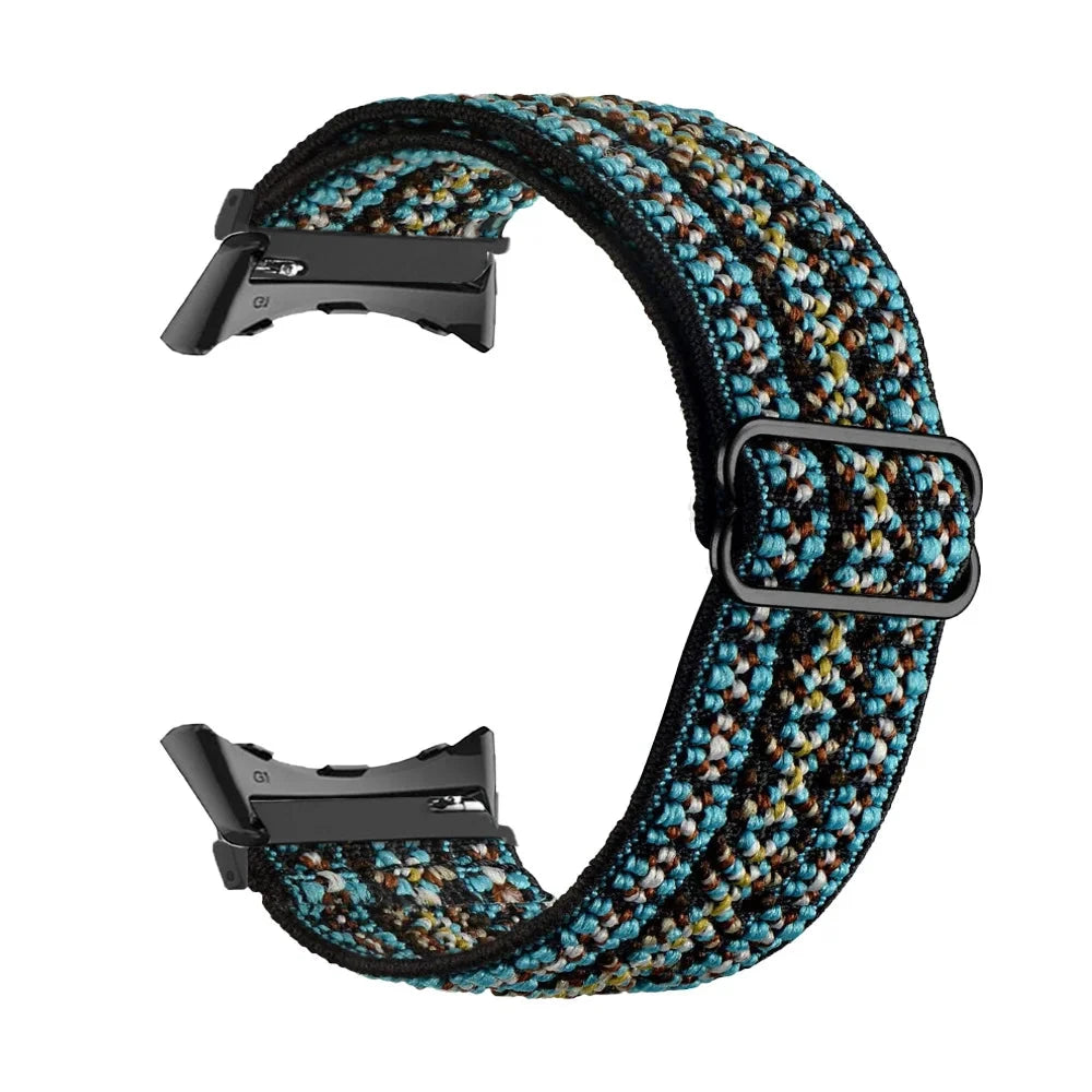 Bohemian Turquoise Google Pixel Watch 5, 4 and 3 41mm Elastic Nylon Band, 31 Patterns