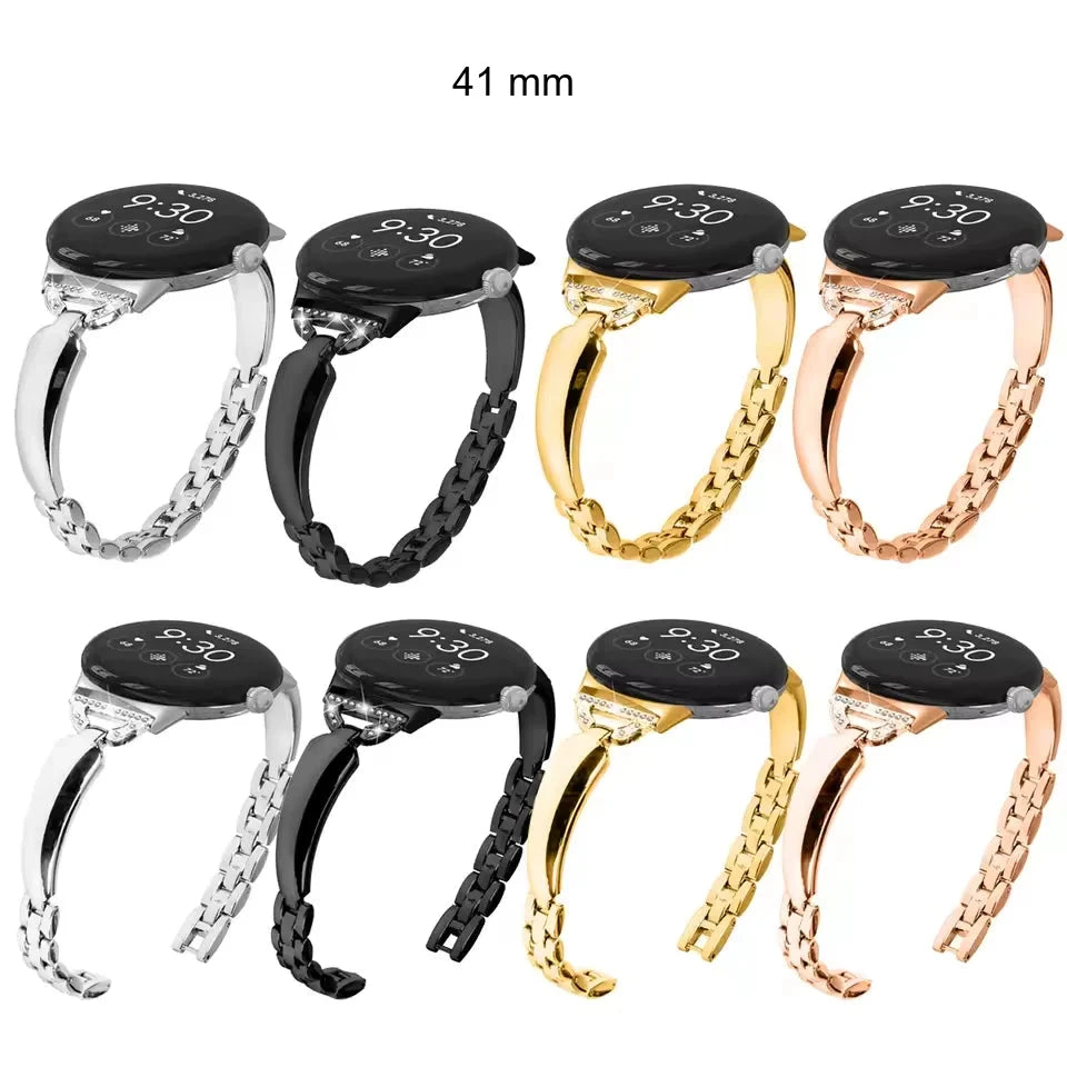 Google Pixel Watch 5, 4 and 3 41mm Slim Bling Chain Bracelet Band