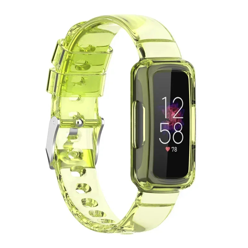 Fitbit Luxe Transparent Case-and-Band Strap - Transparent Lime