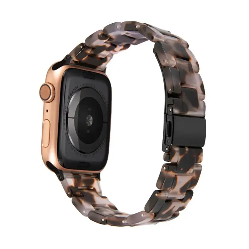 Dark mottled resin Apple Watch band rear view