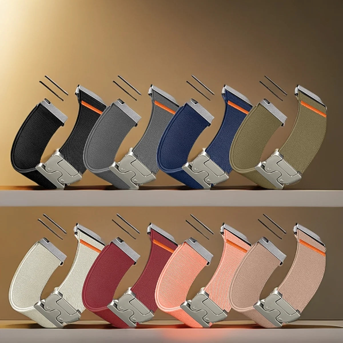 COROS Elastic Nylon Watch Band with Metal Clasp - Eight elastic strap color choices