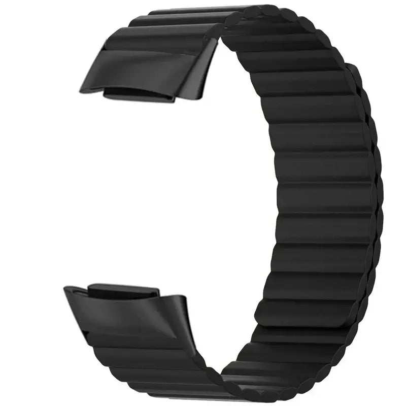 Fitbit Charge 5 & 6 Magnetic Silicone Wrap Band in Black