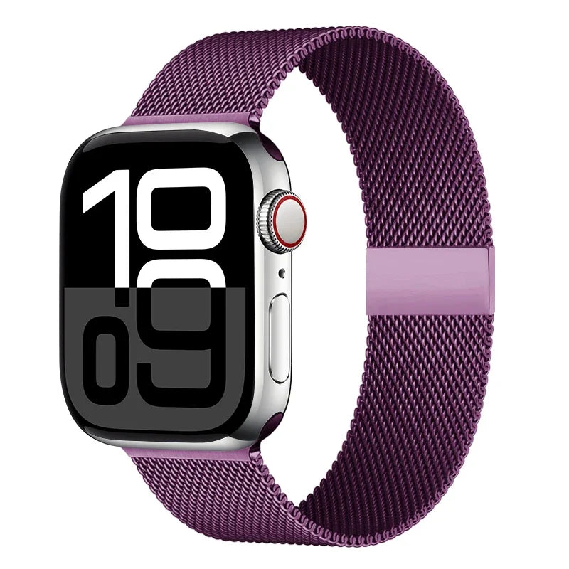 Colorful Milanese Mesh Apple Watch Band in Plum