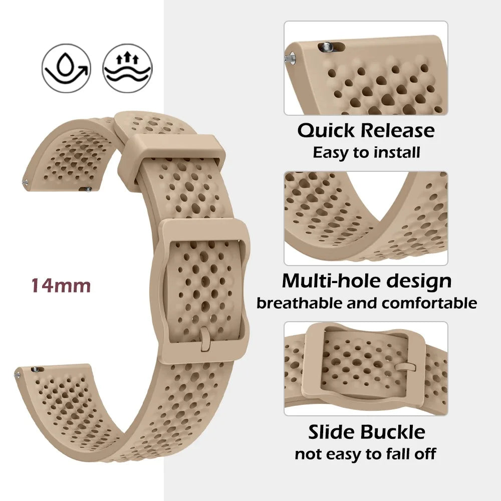 Garmin Lily 2 Perforated Silicone Band — quick release, holes and keeper details