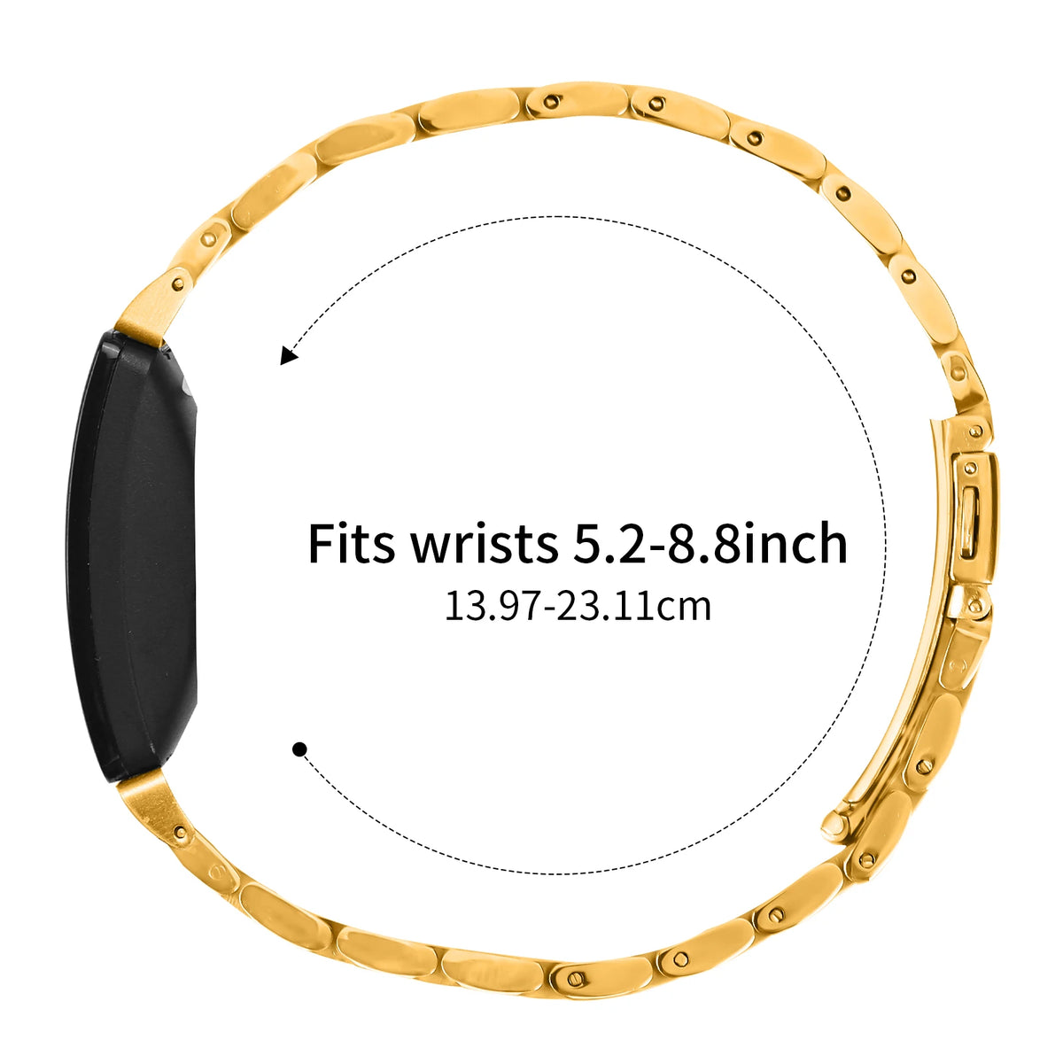 Fitbit Inspire 1/2/HR Slim Multi-Link Steel Band - Wrist sizing diagram