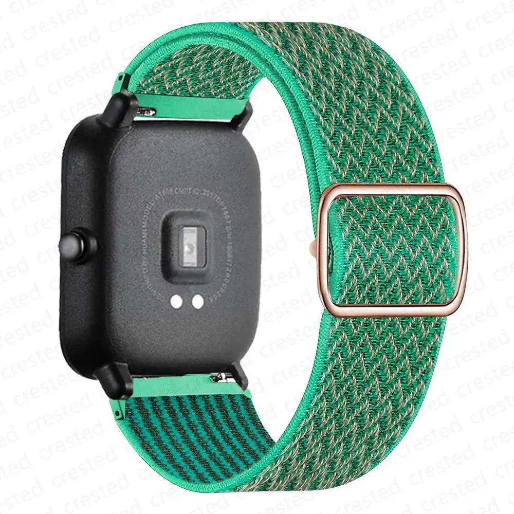 Adjustable Nylon Loop Band for Amazfit – Green Chevron