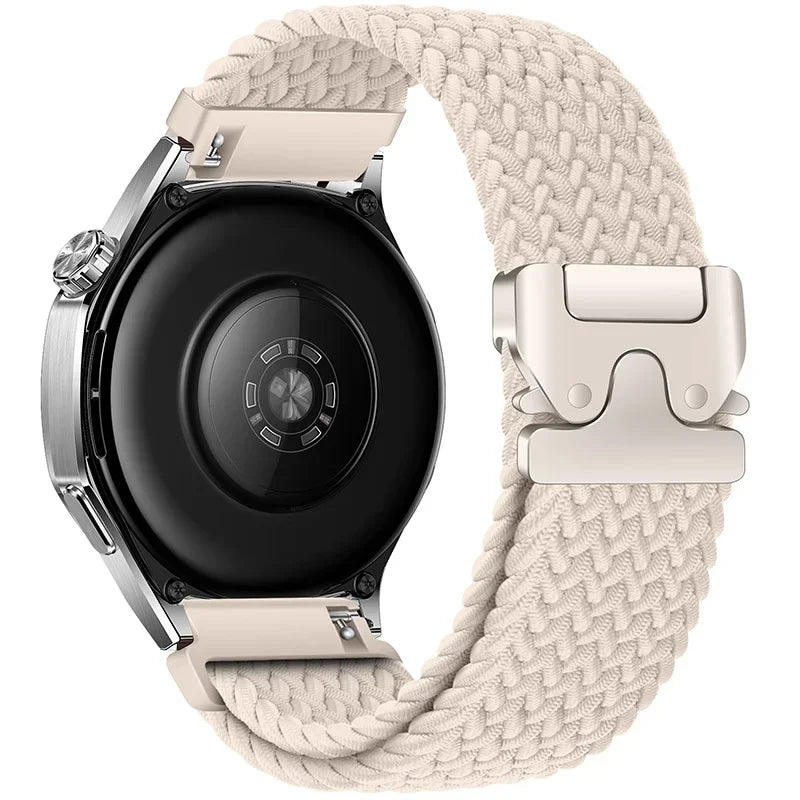 OnePlus Braided Nylon Parachute Buckle Watch Band Strap Replacement on a smartwatch.
