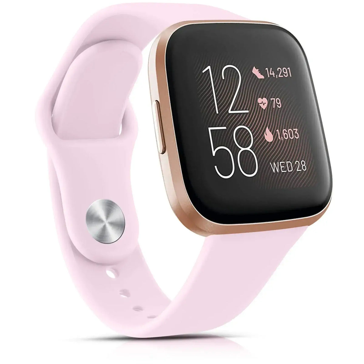 Fitbit Versa & Sense Silicone Pin-and-Tuck Band - Light Pink