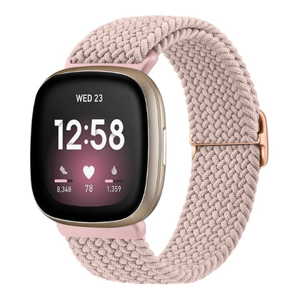 Pink Fitbit Versa 4, Versa 3, Sense 2 and Sense Stretch Braided Loop Band