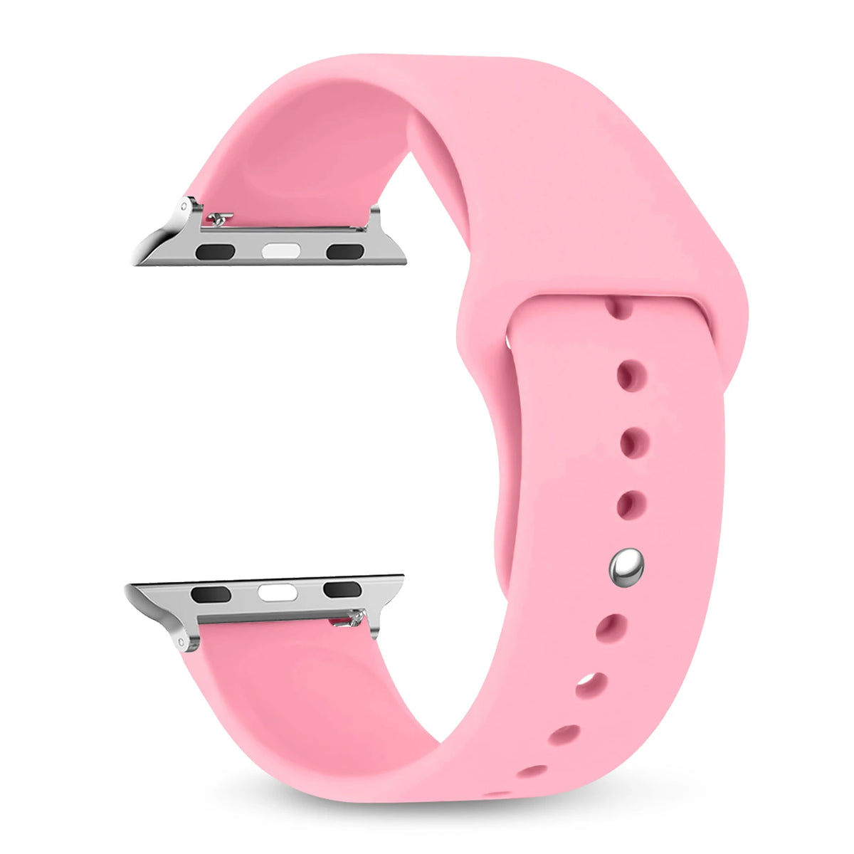 Classic Pin-and-Tuck Silicone Apple Watch Band in Pink