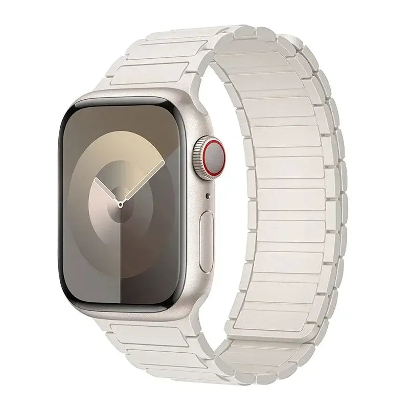 Ivory segmented silicone Apple Watch band