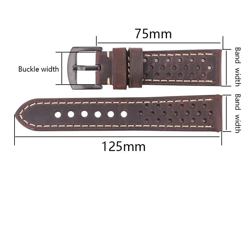 Perforated leather strap dimensions for compatible Huawei watches
