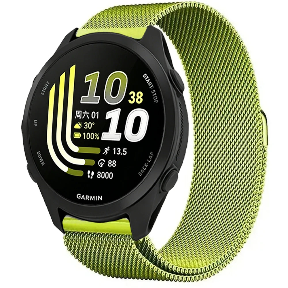 Grass Green Garmin 20/22mm Quick Release Magnetic Milanese Band