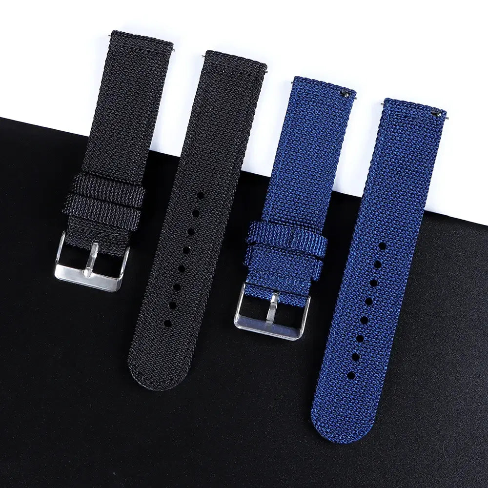 Black and royal blue woven nylon bands for Suunto – BandsCo Straps