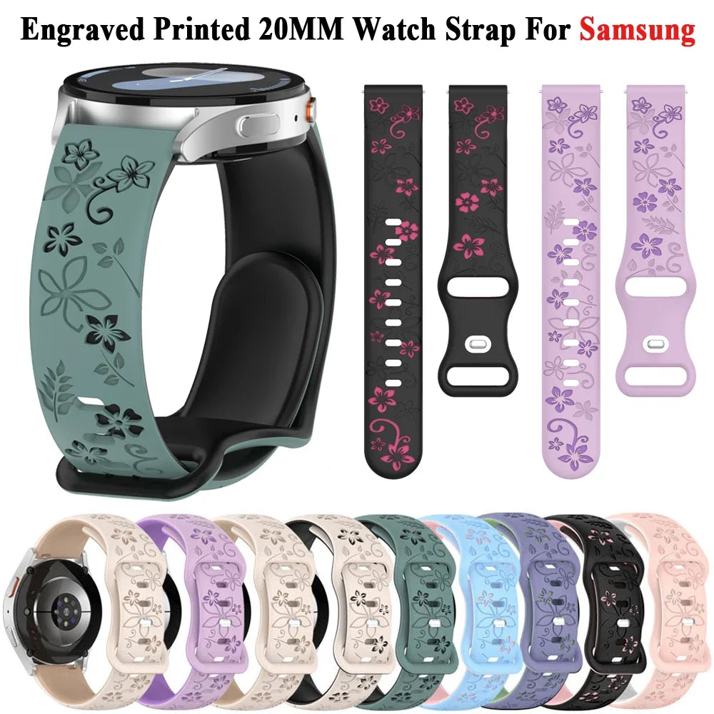 Garmin Floral Engraved Silicone Band in several colors