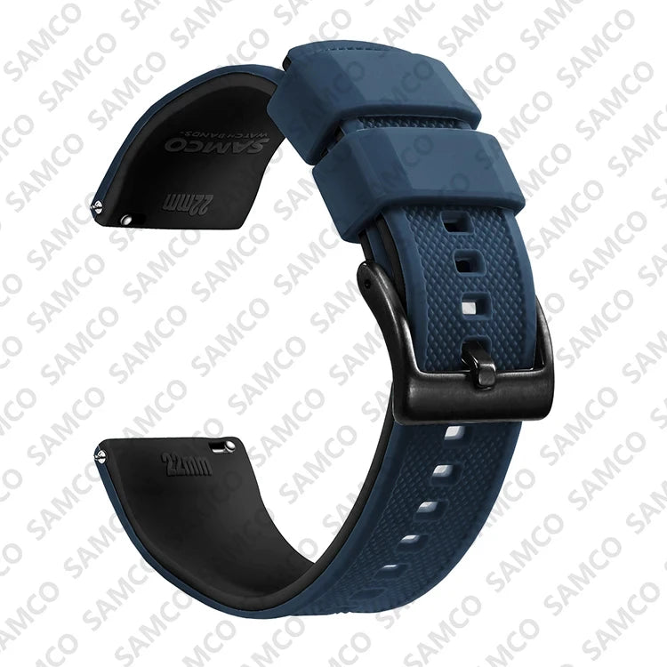OnePlus Watch Band Quick Release Silicone Strap Sweat Resistant Black displayed on a sleek background.