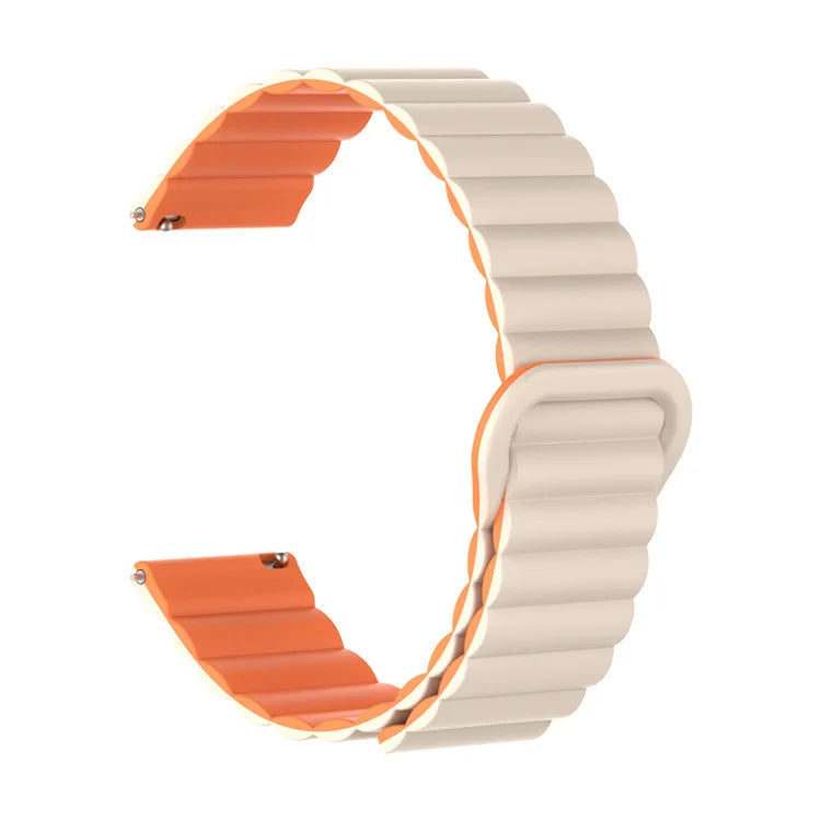 Polar Ribbed Magnetic Silicone Loop Band – Starlight / Orange