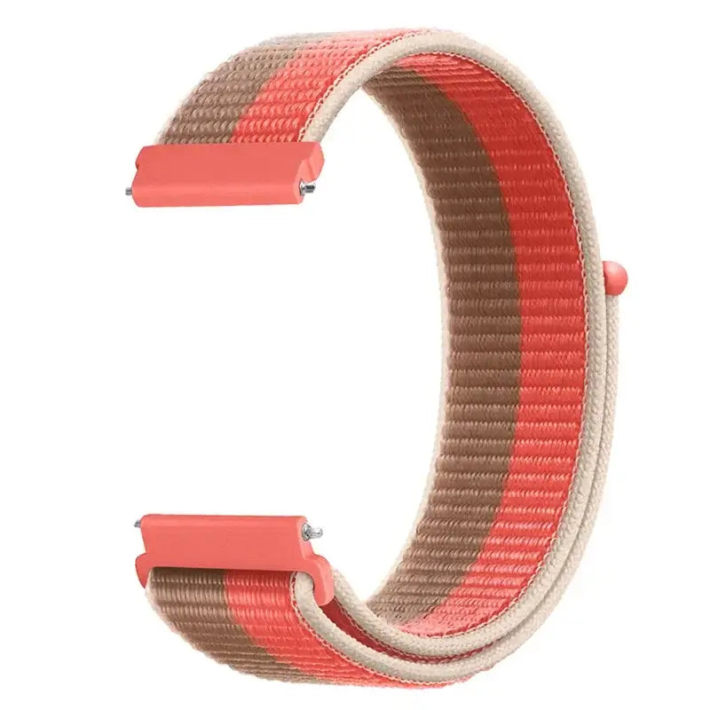 Amazfit Adjustable Nylon Sport Loop Band — Coral / Tan