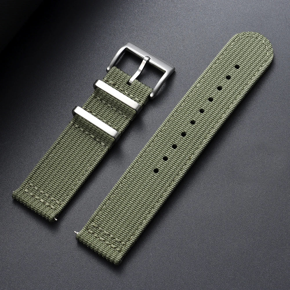 Motorola Moto Ribbed Nylon Band with Metal Keepers — Olive Green