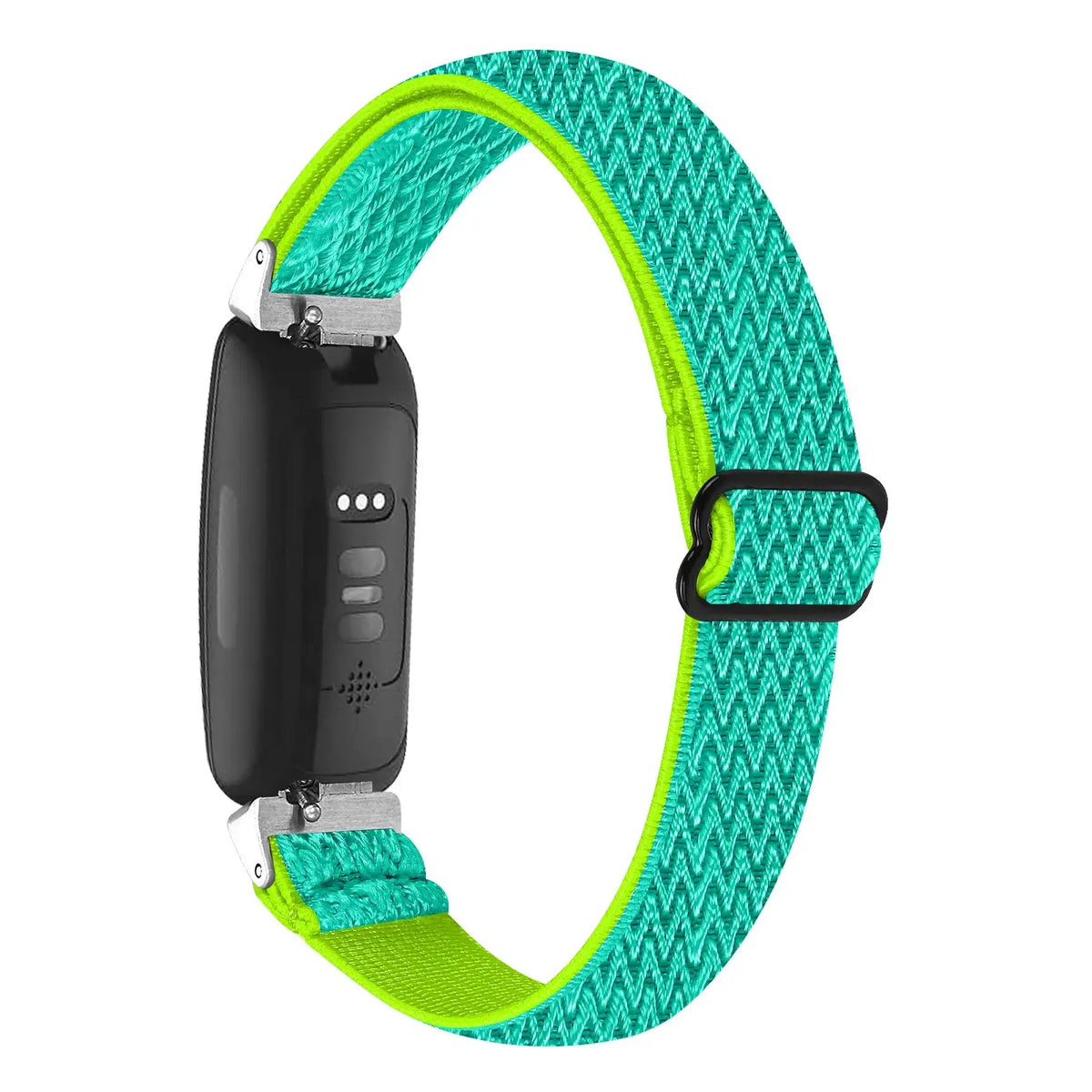 Fitbit Inspire Textured Stretch Nylon Loop Band - Turquoise / Lime