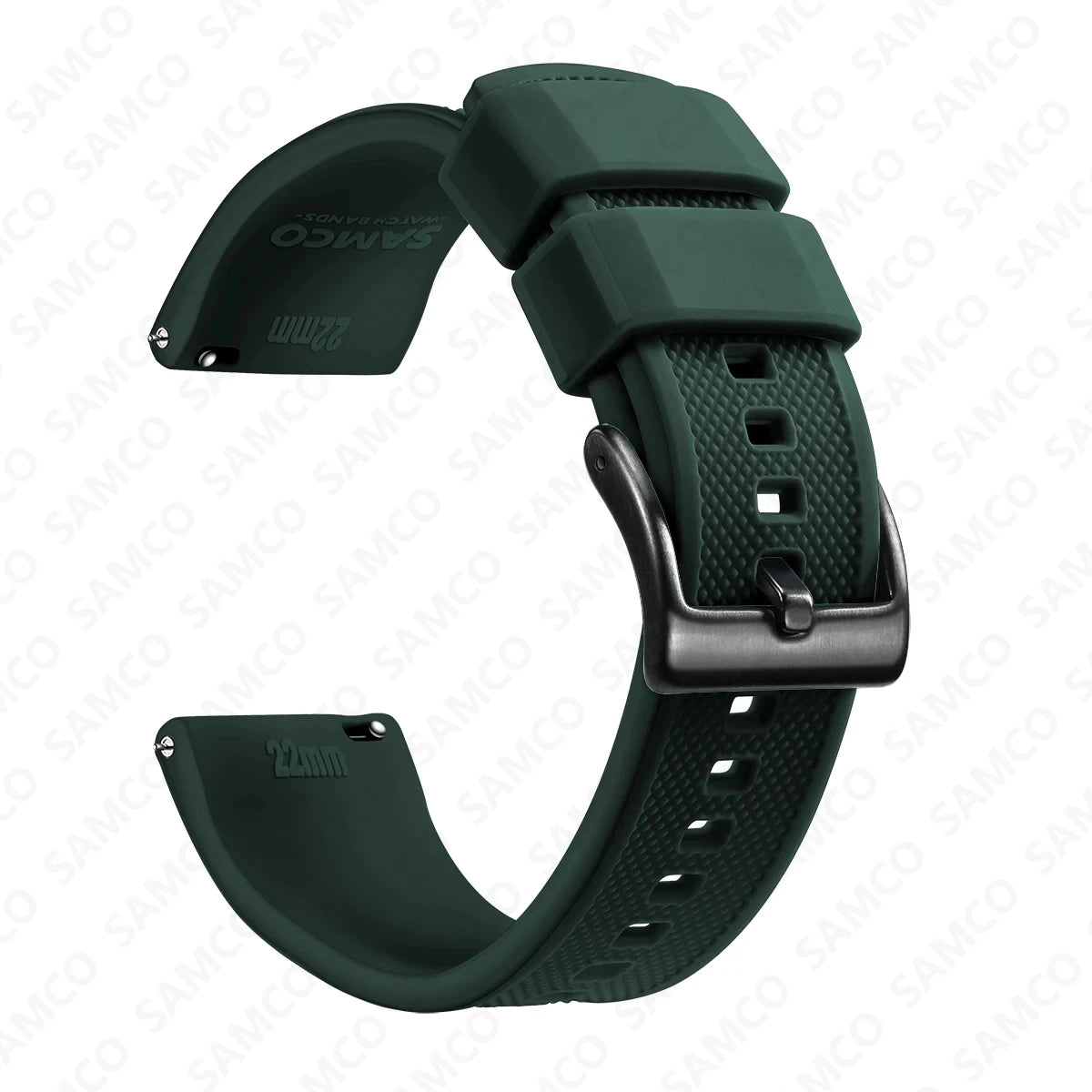 Polar Textured Silicone Band with Buckle Choices – Forest Green / Black Buckle
