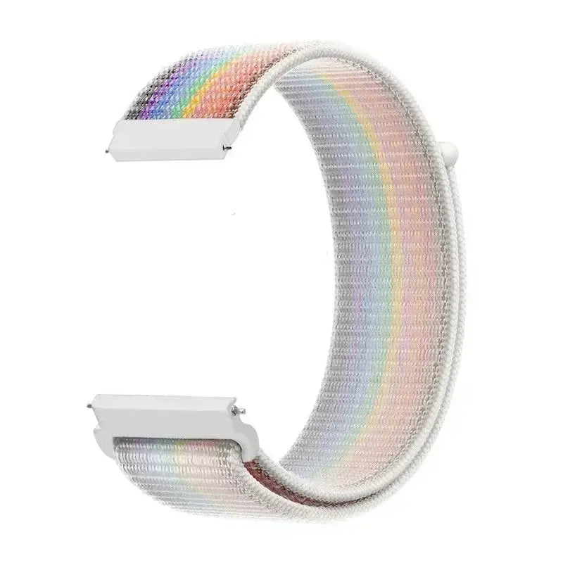 Amazfit Woven Nylon Hook-and-Loop Band — Pastel Rainbow Stripes