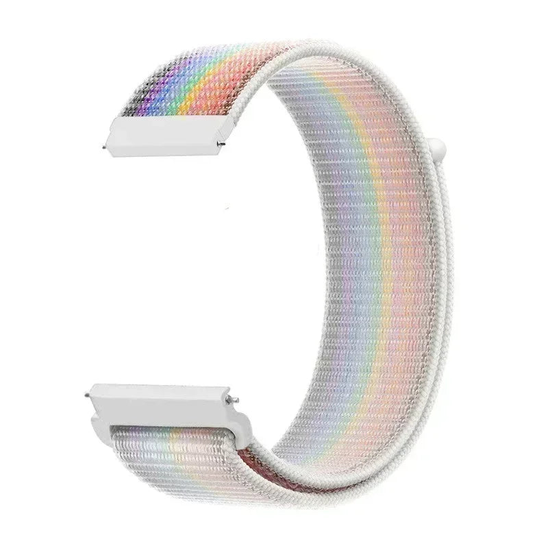 Motorola Moto Woven Nylon Hook-and-Loop Band — Pastel Rainbow Stripes