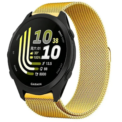 Gold Garmin 20/22mm Quick Release Magnetic Milanese Band