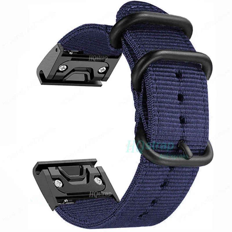 Garmin QuickFit Canvas Nylon Buckle Band in Navy / Black
