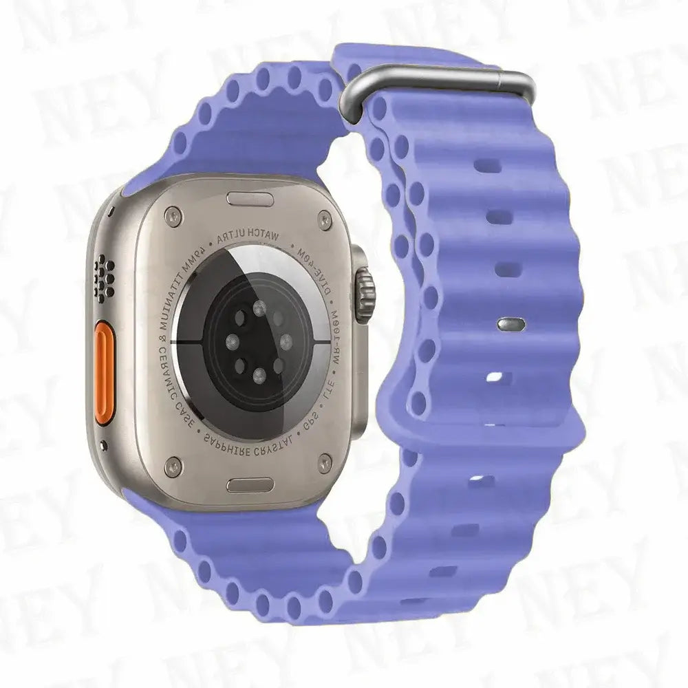Periwinkle tubular silicone Apple Watch band