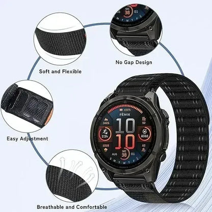 Garmin QuickFit 20/22/26mm Lightweight Nylon Loop Band — band detail