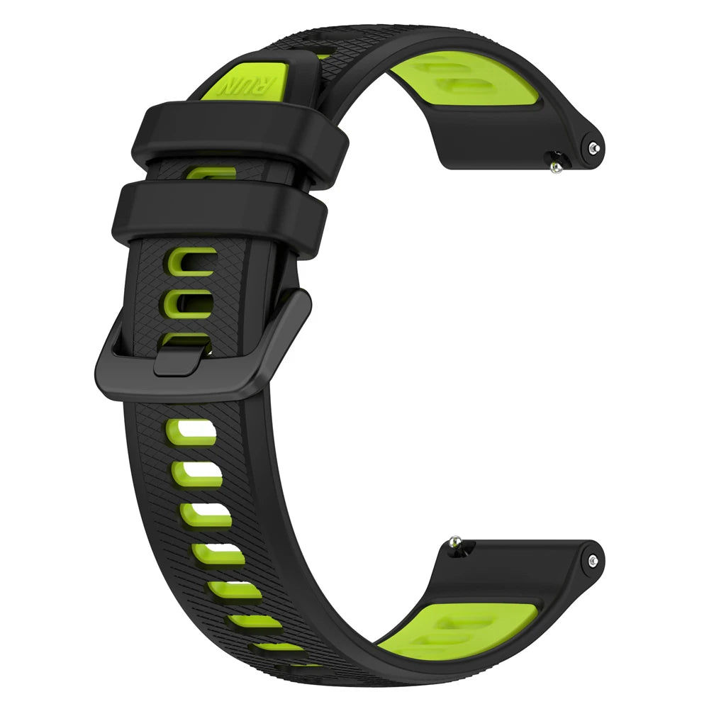 Motorola Moto Textured Silicone Sport Band in Solid and Two-Tone Colors — Black / Lime Green