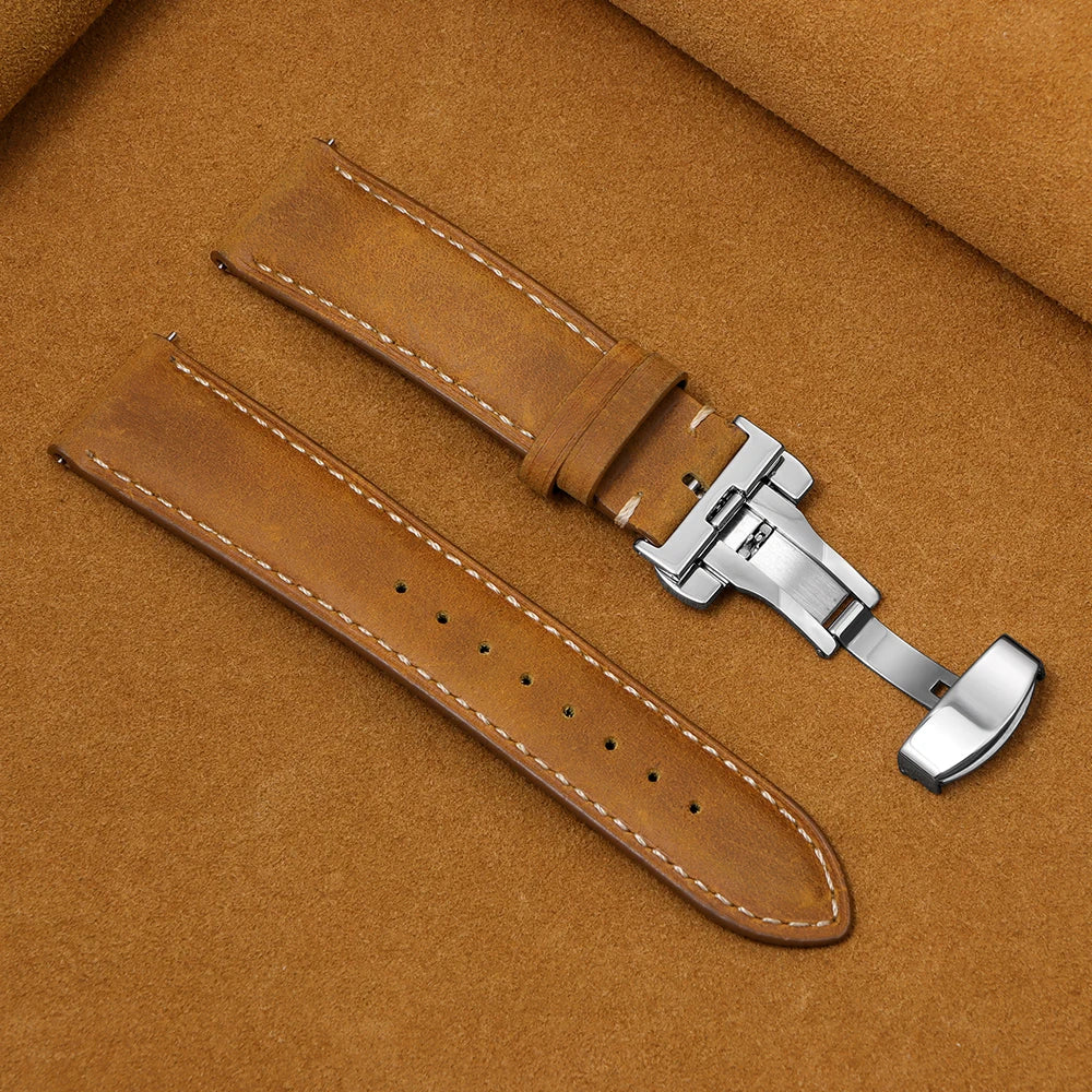 Garmin Calfskin Butterfly Clasp Band in Tan
