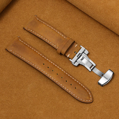 Garmin Calfskin Butterfly Clasp Band in Tan