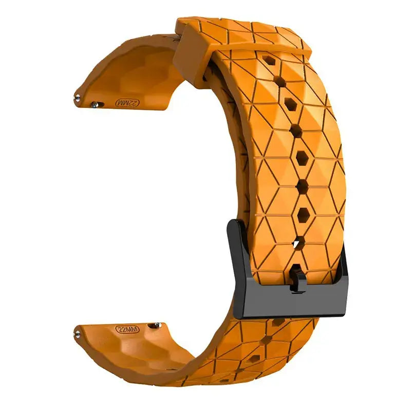 Amazfit Geometric Silicone Band with Black Buckle — Amber Orange